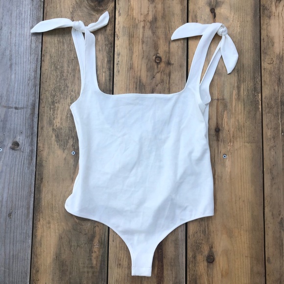 Free People Tops - NEW Free People Tie Shoulder Thong Bodysuit Small